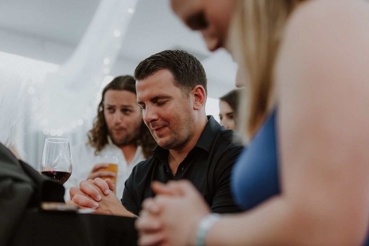 Comedy hypnosis moment on stage